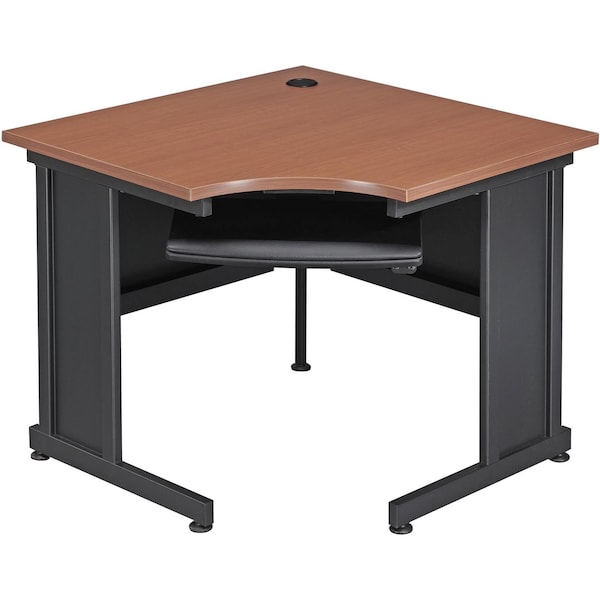 Interion By Global Industrial Corner Desk, 36 in D X 30 in H, 36 in W X Steel Frame, Laminate Top, Cherry 240347CH - main